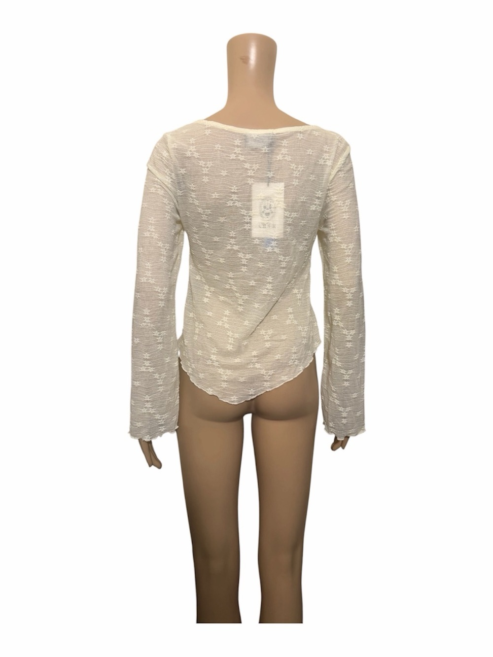 Cider Sheer Cream Ruffled Blouse - Picture 2 of 7
